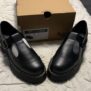 Dr. Martens Women's PLATFORM Black T-Bar Loafers